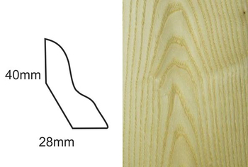 Listwa przypodłogowa fornirowana lakierowana LP50 (240 cm x 4 cm x 2,8 cm) jesion select
