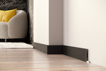 Listwa przypodłogowa Premium Floor Durofit PF081B czarna 8 cm