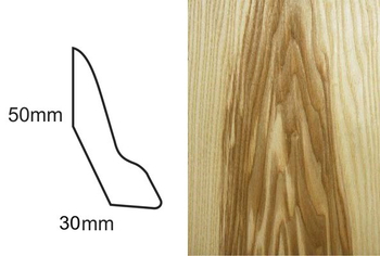 Listwa przypodłogowa fornirowana nielakierowana LP60 (250 cm x 5 cm x 3 cm) jesion ciemny