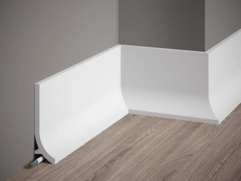 Listwa przypodłogowa QS011 biała wym. 200 x 4 x 13.5 cm, z PolyForce