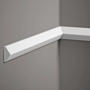 Listwa ścienna QL023 biała wym. 200 x 1.9 x 4 cm, z PolyForce