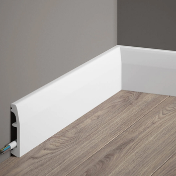 Listwa przypodłogowa MD017 biała wym. 200 x 1.4 x 6.9 cm, z PolyForce