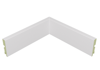 Narożnik wewnętrzny do listwy przypodłogowej DUO, lakierowany biały, wilgocioodporny 6cm