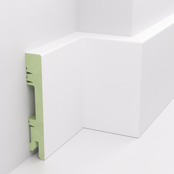 Listwa przypodłogowa lakierowana biała, MDF wilgocioodporny, DUO 10cm