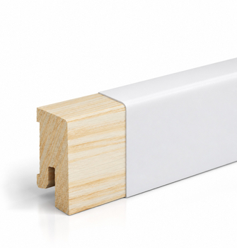 Listwa przypodłogowa 40x15 mm - świerkowa Premium – biała, powłoka Polyblend, 4cm