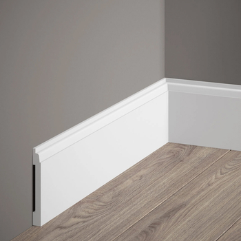 Listwa przypodłogowa MD258 biała wym. 200 x 1 x 8.1 cm, z PolyForce