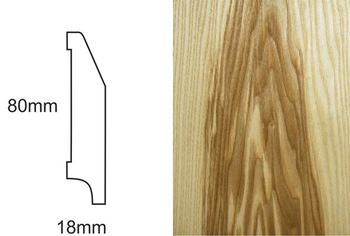 Listwa przypodłogowa fornirowana lakierowana CP80 RS (240 cm x 8 cm x 1,8 cm) jesion ciemny