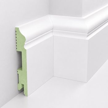 PRÓBKA 20 CM - Listwa przypodłogowa MDF lakierowana biała wilgocioodporna FOGE LB3 - 10cm