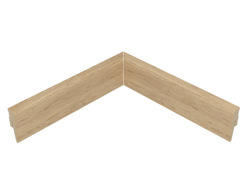 Narożnik wewnętrzny listwy przypodłogowej MDF TRIO R5, Dąb Natur, 8cm