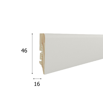 Listwa przypodłogowa drewniana lakierowana PW46 (220 cm x 4,6 cm x 1,6 cm) iglaste