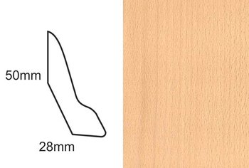 Listwa przypodłogowa fornirowana lakierowana LP60 (240 cm x 5 cm x 3 cm) buk