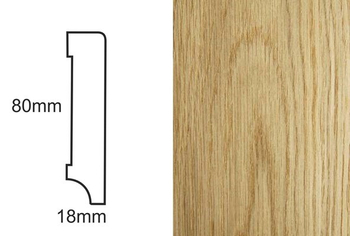 Listwa przypodłogowa fornirowana lakierowana CP80 R3 (240 cm x 8 cm x 1,8 cm) dąb