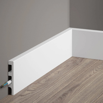 Listwa przypodłogowa Premium MD014P biała wym. 200 x 1.4 x 8 cm, z PolyForce