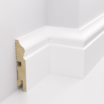 PRÓBKA 20 CM - Listwa przypodłogowa MDF lakierowana biała FOGE LB3 8cm