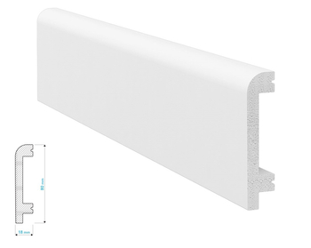 Listwa przypodłogowa Krome P8018 biała z polistyrenu (240 cm x 8 cm x 1,8 cm) wodoodporna