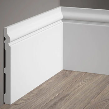 Listwa przypodłogowa Premium MD020P biała wym. 200 x 1.9 x 19.8 cm, z PolyForce