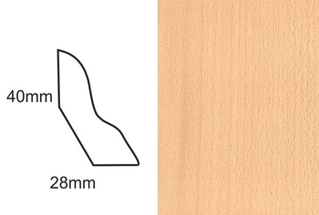 Listwa przypodłogowa fornirowana nielakierowana LP50 (240 cm x 4 cm x 2,8 cm) buk
