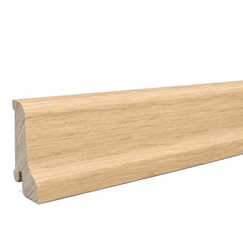 Listwa przypodłogowa drewniana do malowania, dąb europejski surowy, 60x21 mm