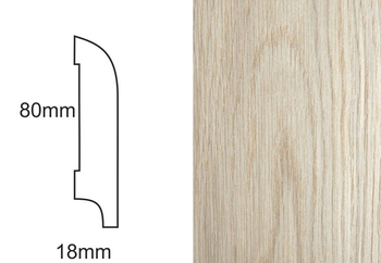 Listwa przypodłogowa fornirowana nielakierowana CP80 R25 (240 cm x 8 cm x 1,8 cm) dąb