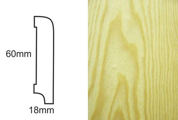 Listwa przypodłogowa fornirowana lakierowana CP60 (240 cm x 6 cm x 1,8 cm) sosna