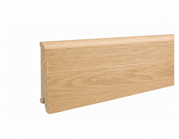 Listwa przypodłogowa drewniana 80x16 mm - dąb europejski lakierowany