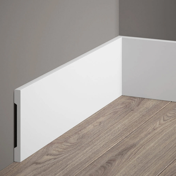 Listwa przypodłogowa Premium MD013P biała wym. 200 x 1 x 10 cm, z PolyForce