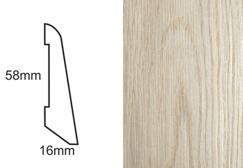 Listwa przypodłogowa fornirowana nielakierowana LS58 (240 cm x 5,8 cm x 1,6 cm) dąb