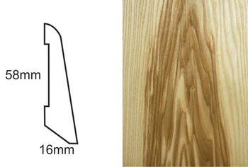 Listwa przypodłogowa fornirowana nielakierowana LS58 (240 cm x 5,8 cm x 1,6 cm) jesion ciemny