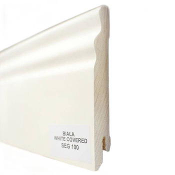 Listwa przypodłogowa SEG100 biała white covered (240 cm x 9,5cm x 1,4cm)