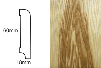 Listwa przypodłogowa fornirowana nielakierowana CP60 (240 cm x 6 cm x 1,8 cm) jesion ciemny