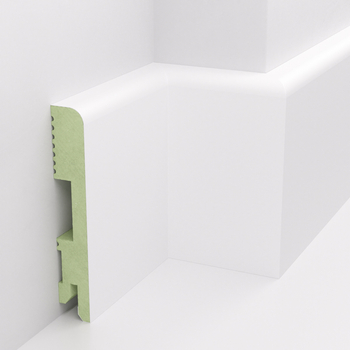 PRÓBKA 20 CM - Listwa przypodłogowa lakierowana biała, MDF wilgocioodporny, FOGE LB1 - 10cm