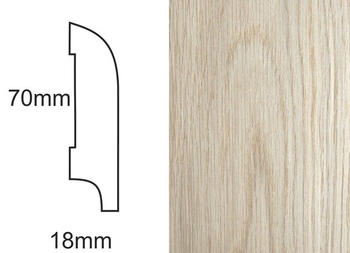 Listwa przypodłogowa fornirowana nielakierowana CP70 R25 (240 cm x 7 cm x 1,8 cm) dąb