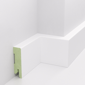 PRÓBKA 20 CM - Listwa przypodłogowa lakierowana biała, MDF wilgocioodporny, DUO 6cm