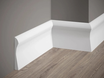 Listwa przypodłogowa QS003 biała wym. 200 x 1.8 x 12.8 cm, z PolyForce