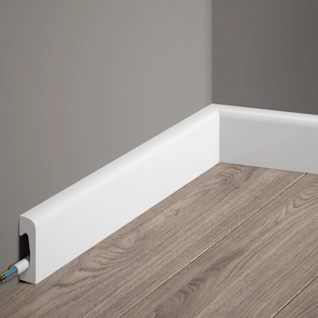 Listwa przypodłogowa MD004 biała wym. 200 x 1.5 x 4.9 cm, z PolyForce